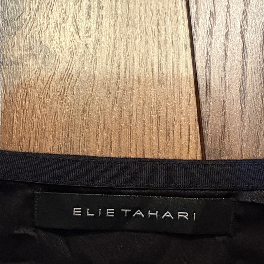 Elie Tahari Black Mini Skirt with Fringe Accent - Picture 3 of 9